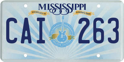 MS license plate CAI263