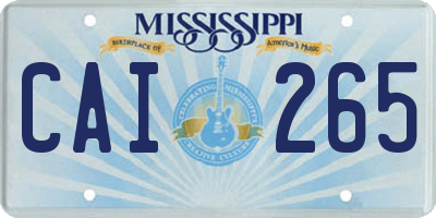 MS license plate CAI265