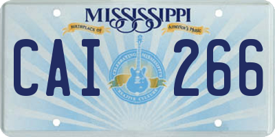 MS license plate CAI266