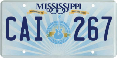 MS license plate CAI267