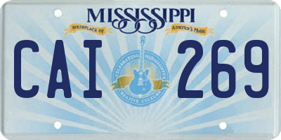 MS license plate CAI269