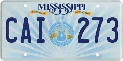MS license plate CAI273