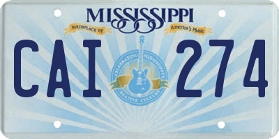 MS license plate CAI274