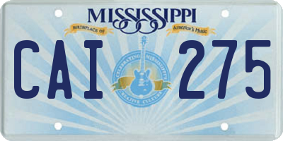 MS license plate CAI275