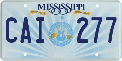 MS license plate CAI277