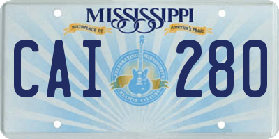 MS license plate CAI280