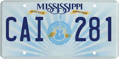 MS license plate CAI281