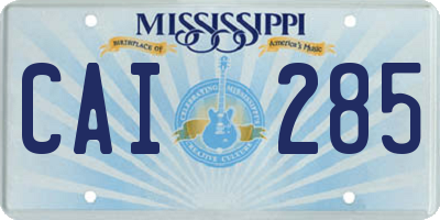 MS license plate CAI285