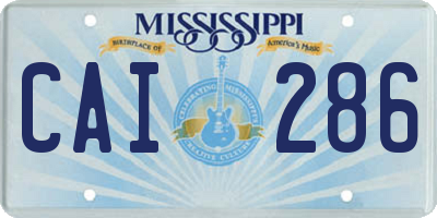 MS license plate CAI286