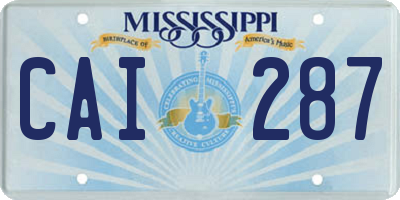 MS license plate CAI287