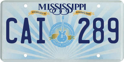 MS license plate CAI289