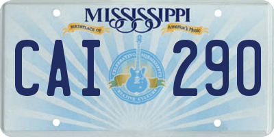 MS license plate CAI290