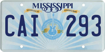 MS license plate CAI293