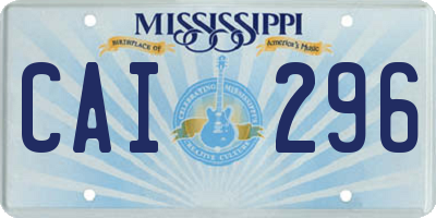 MS license plate CAI296