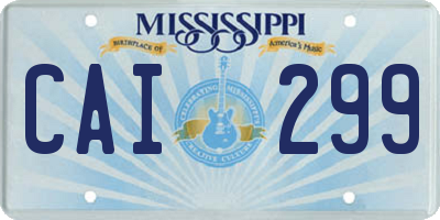 MS license plate CAI299