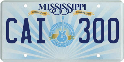 MS license plate CAI300