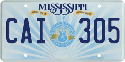 MS license plate CAI305