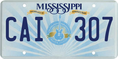MS license plate CAI307