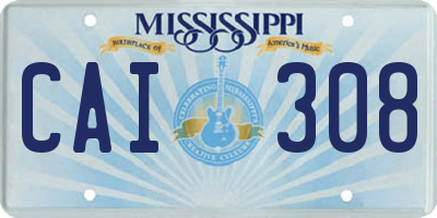 MS license plate CAI308