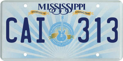 MS license plate CAI313
