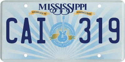 MS license plate CAI319