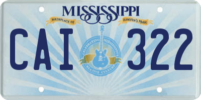 MS license plate CAI322