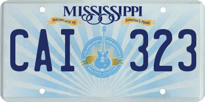 MS license plate CAI323