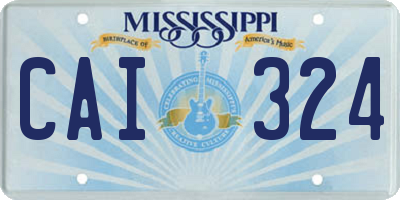 MS license plate CAI324