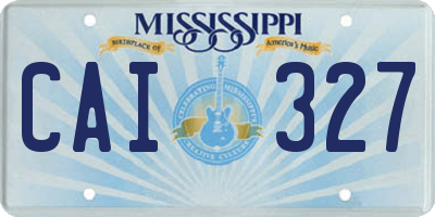 MS license plate CAI327