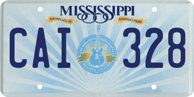 MS license plate CAI328