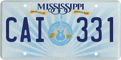 MS license plate CAI331