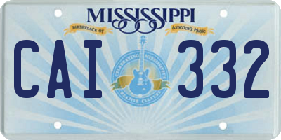 MS license plate CAI332