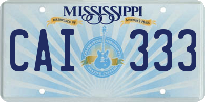 MS license plate CAI333