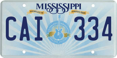 MS license plate CAI334