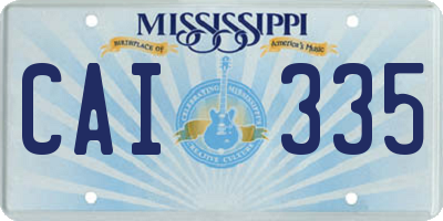MS license plate CAI335