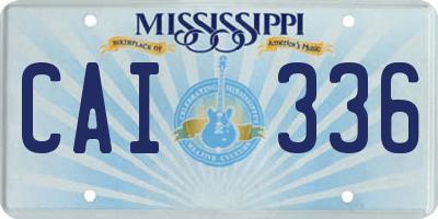 MS license plate CAI336