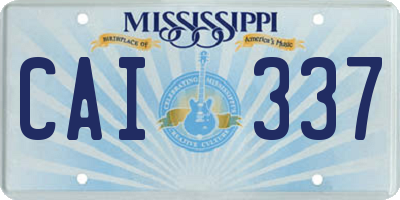 MS license plate CAI337