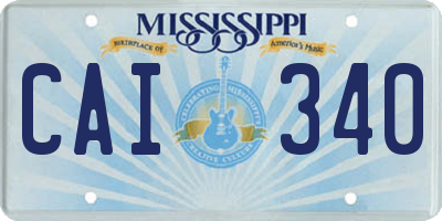 MS license plate CAI340