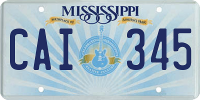 MS license plate CAI345