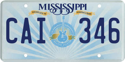 MS license plate CAI346