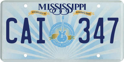 MS license plate CAI347