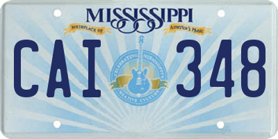 MS license plate CAI348