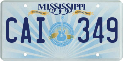 MS license plate CAI349