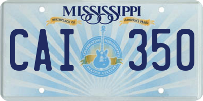 MS license plate CAI350