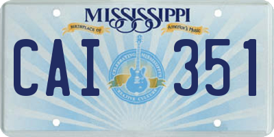 MS license plate CAI351