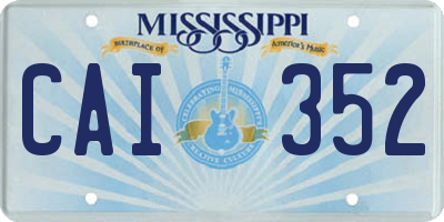 MS license plate CAI352