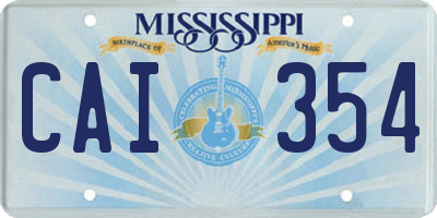 MS license plate CAI354