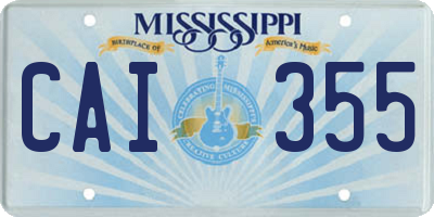 MS license plate CAI355