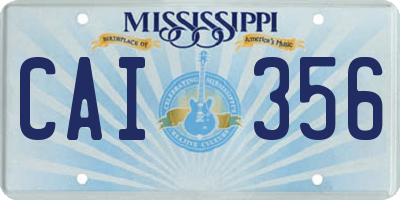 MS license plate CAI356