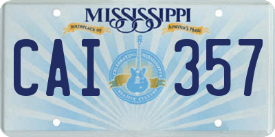 MS license plate CAI357